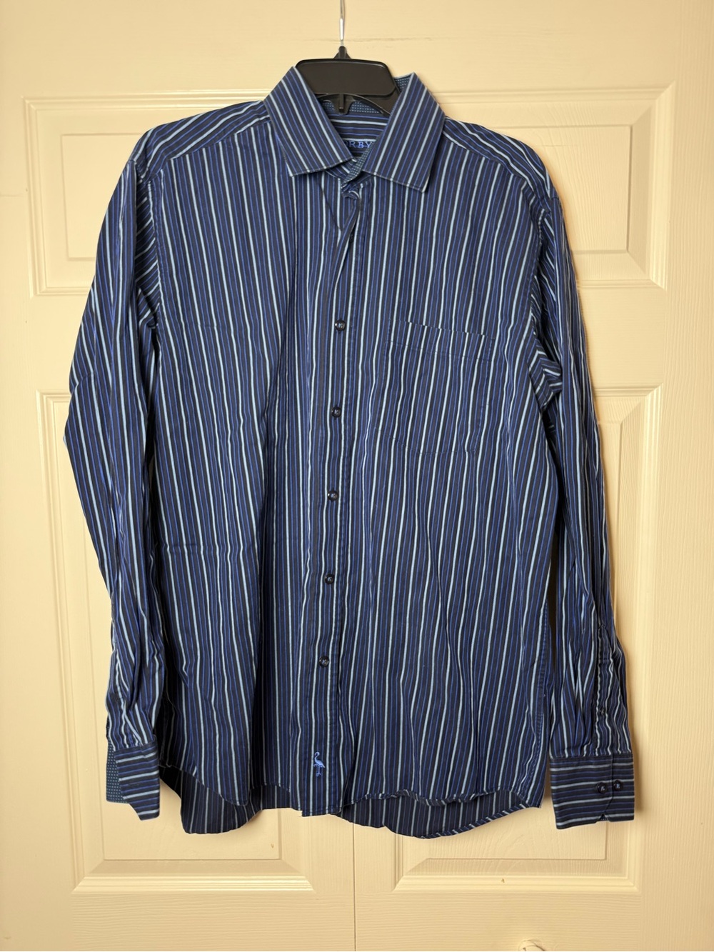 Tailorbyrd Classic Fit Striped Button Down Top